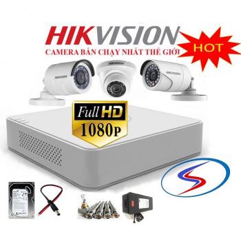 Trọn Bộ 3 Camera Hikvision 1080HD