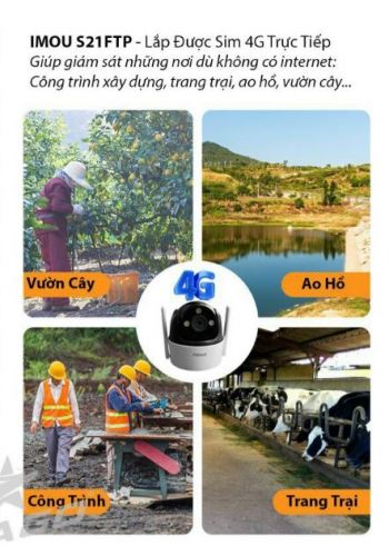 Camera Wifi PT Full Color 2MP iMOU IPC-S21FTP kết nối SIM 4G