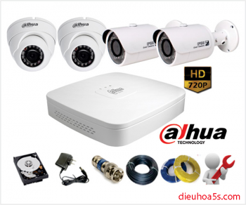 Trọn Bộ Camera Dahua 4 Mắt Ful HD